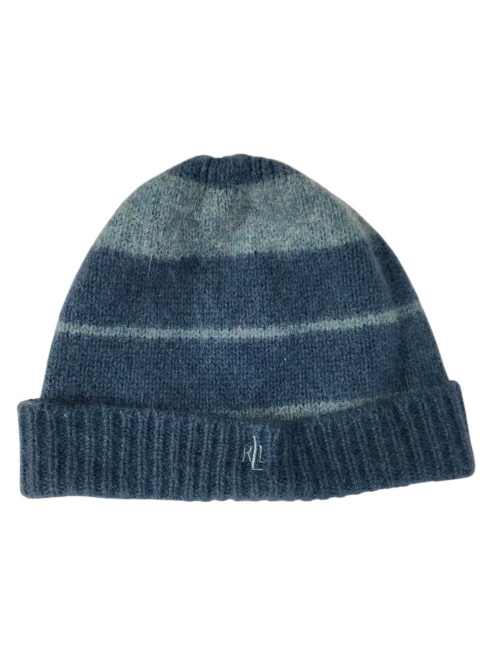 LAUREN RALPH LAUREN blue striped wool beanie one size